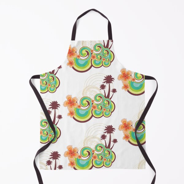 Item preview, Tropical Summer Waves, Palm Trees And Tangerine Orange Hibiscus designed and sold by fatfatin.