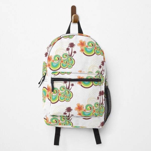 Item preview, Tropical Summer Waves, Palm Trees And Tangerine Orange Hibiscus designed and sold by fatfatin.