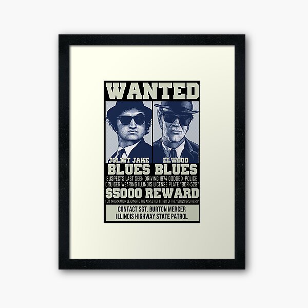 Blues Brothers - Wanted Framed Art Print