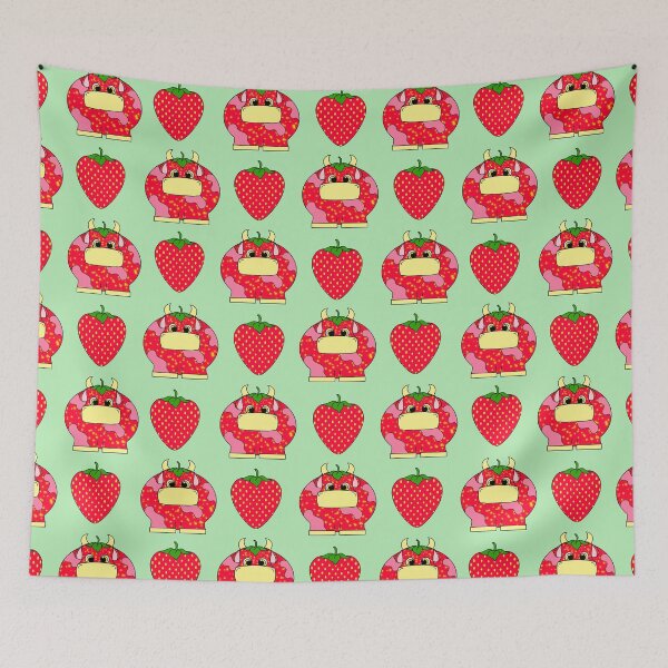 Item preview, (Look at you) Strawberry Cow Pattern (Green) designed and sold by GreySkiesArt.