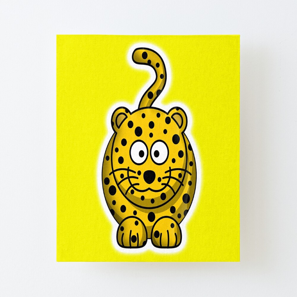 Leopard Cartoon Cute Spotty Big Cat Yellow Cat Art Board Print By Tomsredbubble Redbubble