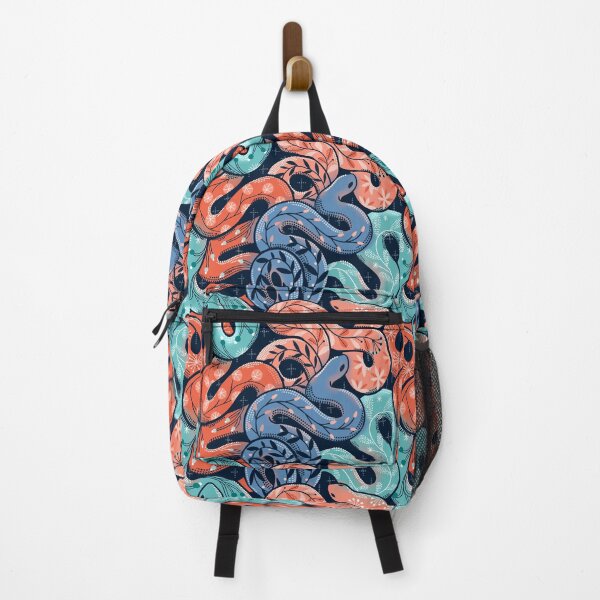 Item preview, Floral snakes pattern. Bright color reptiles illustration. designed and sold by kostolom3000.