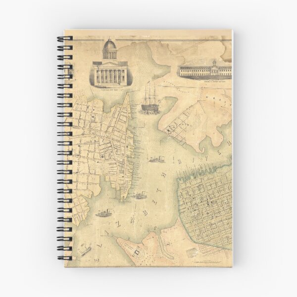 Artikelvorschau, Vintage Karte von Portsmouth & Norfolk VA (1851) entworfen und verkauft von BravuraMedia.