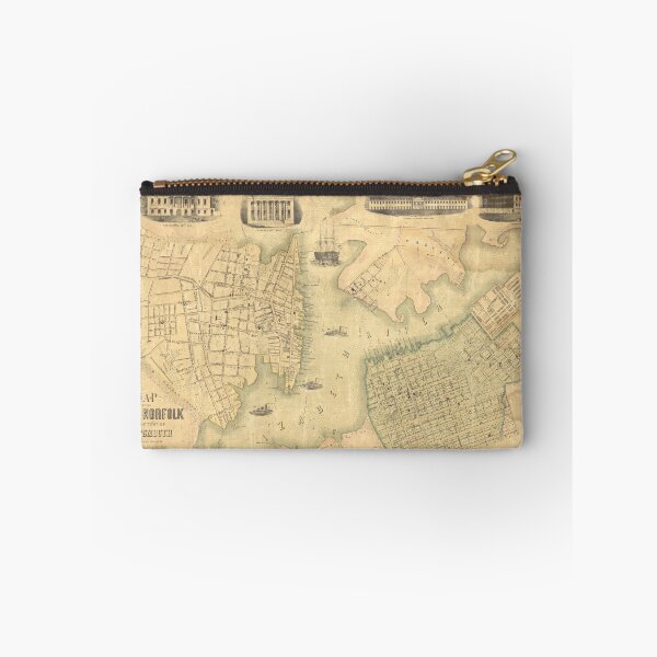 Item preview, Vintage Map of Portsmouth & Norfolk VA (1851) designed and sold by BravuraMedia.