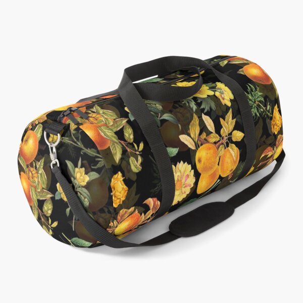 Item preview, Vintage Flowers and Golden Apples Botanical Night Garden on black Nightgarden designed and sold by UtArt.