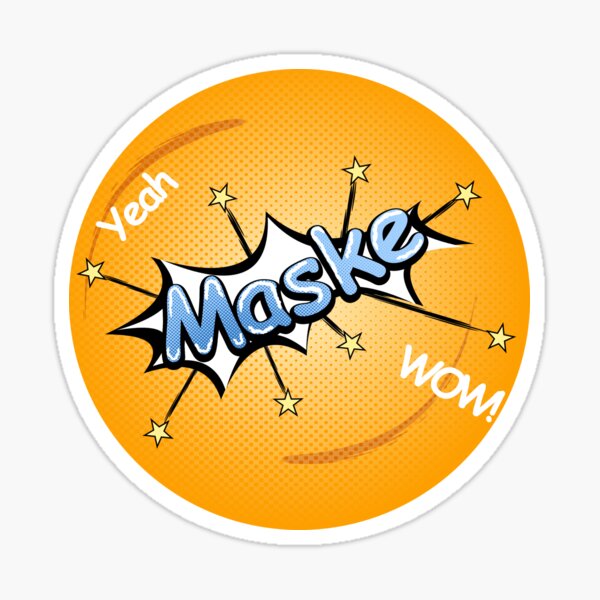 Maske Comic Stil Sticker