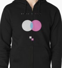White & Pink Zipped Hoodie