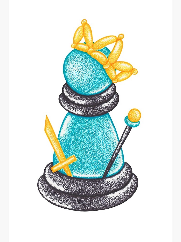 King Chess Piece Pointillism Painting Balloon Twisting Art Board Print For Sale By Mitop Redbubble