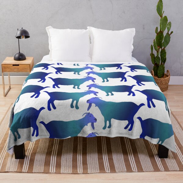 Item preview, Seamless Blue Goat Pattern (on white) designed and sold by Davey's Designs.