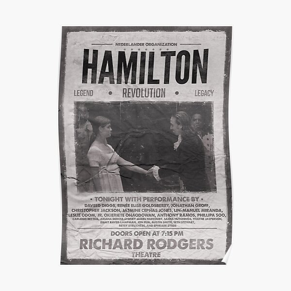 Poster Hamilton Musical Redbubble