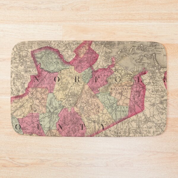 Item preview, Vintage Map of Norfolk County MA (1871) designed and sold by BravuraMedia.