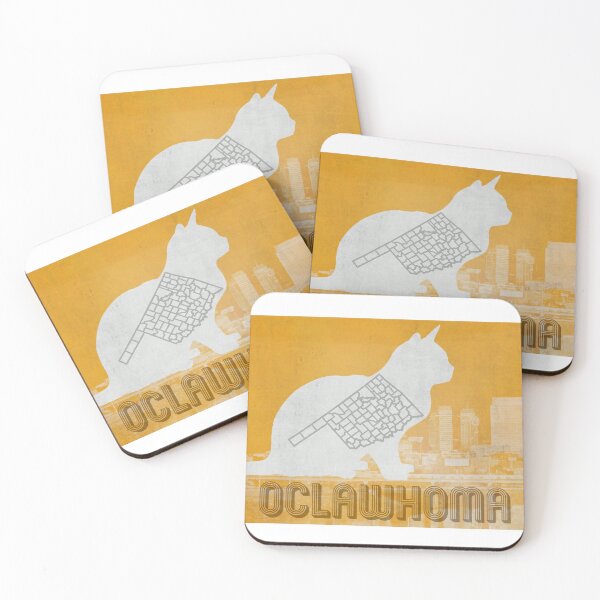 Item preview, Oklahoma Poster Cat Map designed and sold by ikidyounot.