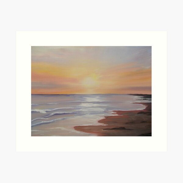 Barmouth Sunset - oil painting design Art Print