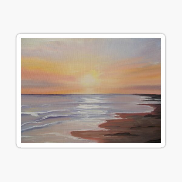 Barmouth Sunset - oil painting design Sticker