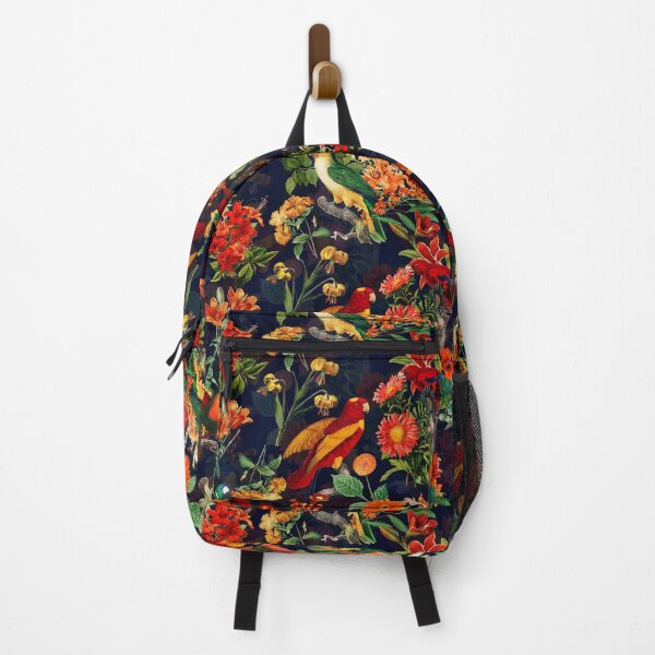 Item preview, Vintage Tropical Bird  Night Jungle Botanical Night Garden dark blue Nightgarden designed and sold by UtArt.