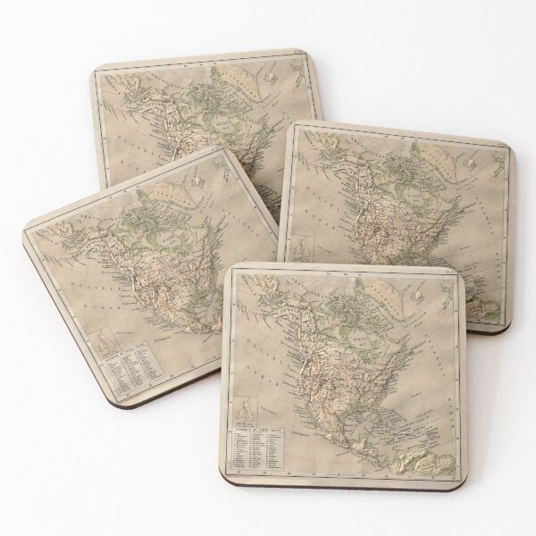 Item preview, Vintage Physical Map of North America (1880) designed and sold by BravuraMedia.