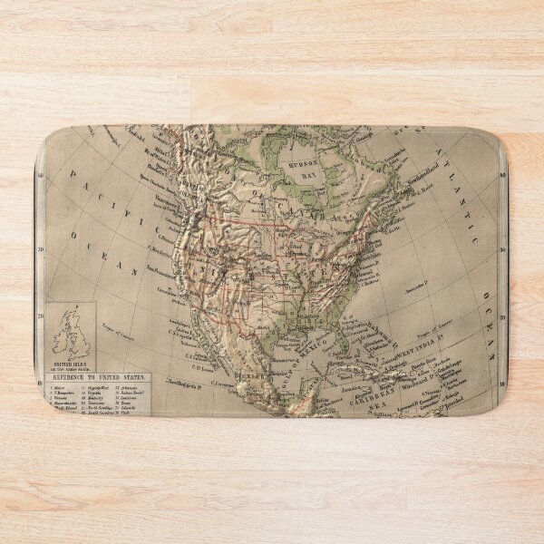 Item preview, Vintage Physical Map of North America (1880) designed and sold by BravuraMedia.