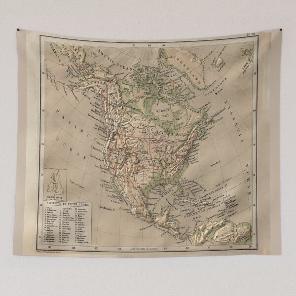 Item preview, Vintage Physical Map of North America (1880) designed and sold by BravuraMedia.