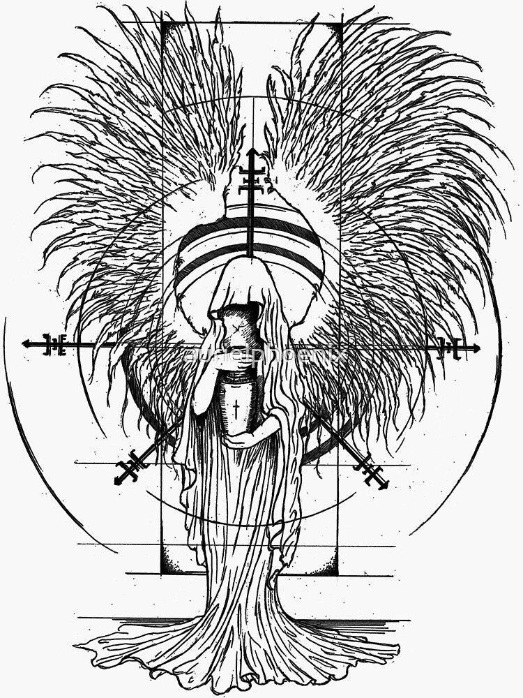 Angel of Death - Lineart Drawing by aurielphoenix