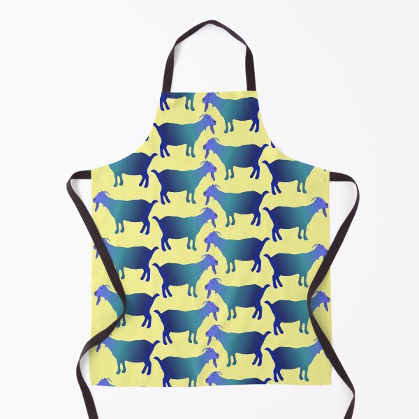 Item preview, Seamless Blue Goat Pattern (on pale yellow) designed and sold by Davey's Designs.