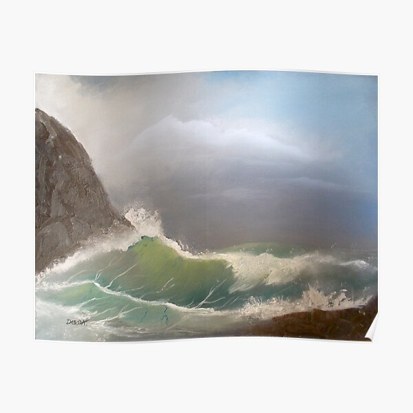 Stormy seas - oil painting design Poster