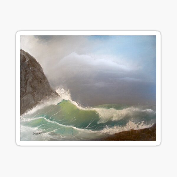 Stormy seas - oil painting design Sticker