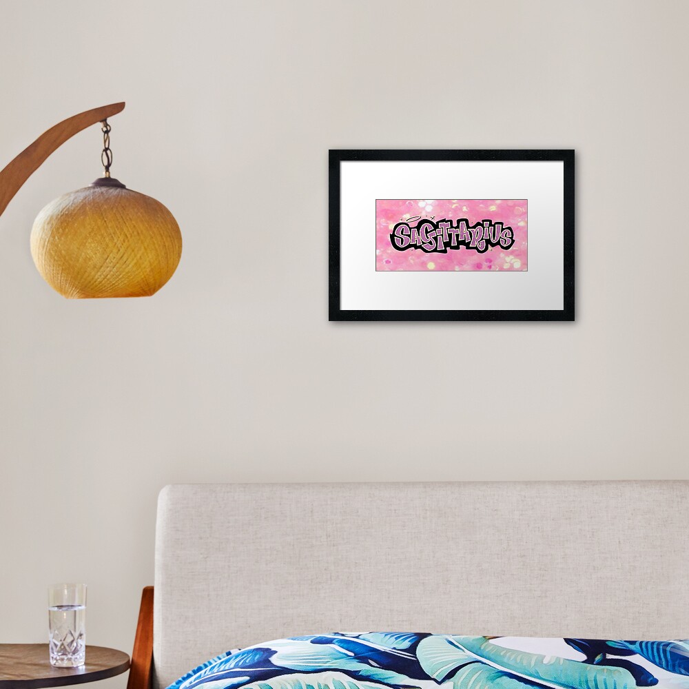 sagittarius bratz style - iconic pink glitter font logo cute y2k aesthetic  Mounted Print for Sale by sweetnsourbunny