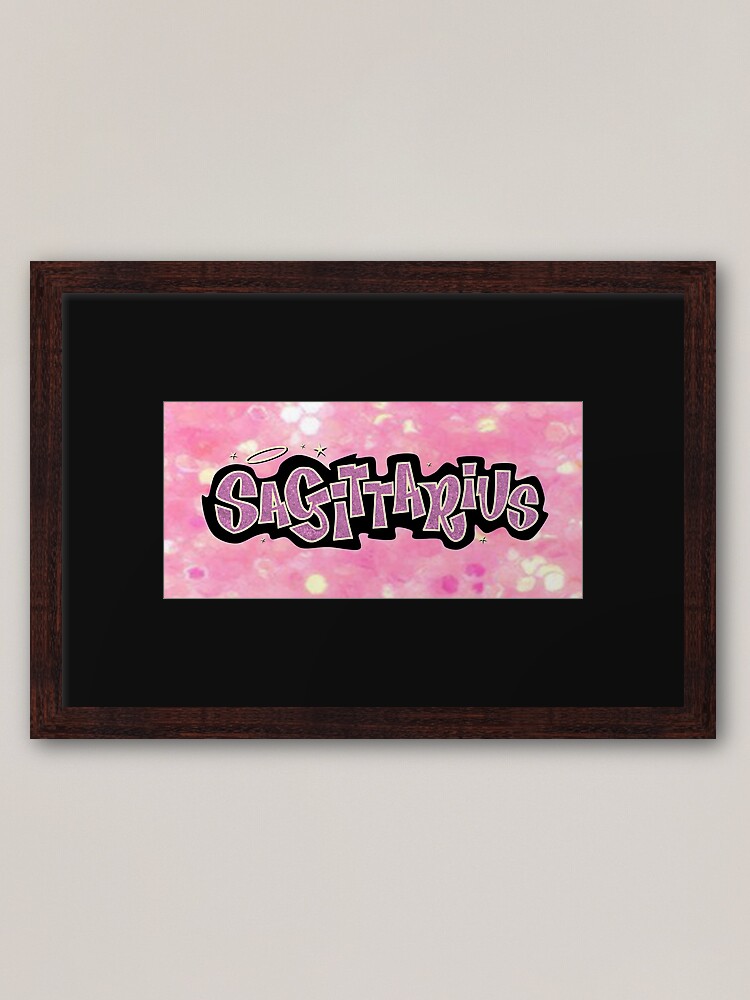 sagittarius bratz style - iconic pink glitter font logo cute y2k aesthetic  Mounted Print for Sale by sweetnsourbunny