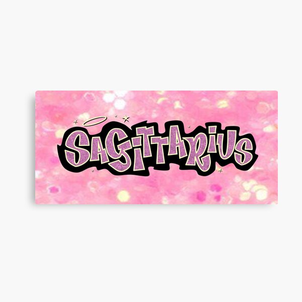 sagittarius bratz style - iconic pink glitter font logo cute y2k aesthetic  Mounted Print for Sale by sweetnsourbunny