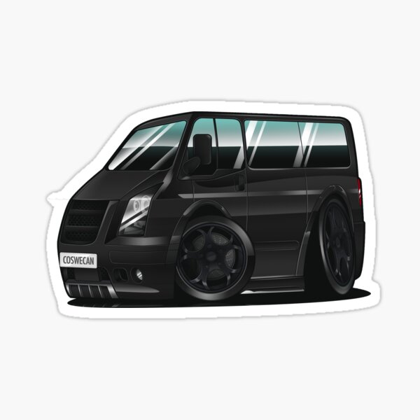 "Ford Transit Sport Style Cartoon Caricature Design (Black)" Sticker