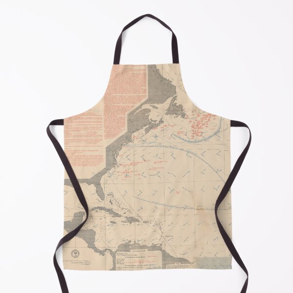 Item preview, Vintage North Atlantic Plane Pilot Map (1885) designed and sold by BravuraMedia.