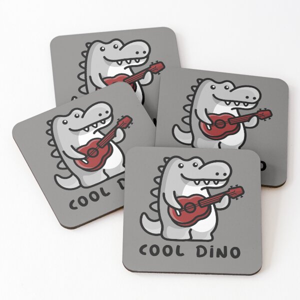 Item preview, Cool Gray Dino Playing Guitar designed and sold by PaperDreamPod.