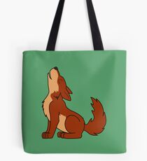 Natural Red Howling Wolf Pup Tote Bag