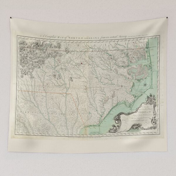 Item preview, Vintage Map of North Carolina (1770) designed and sold by BravuraMedia.