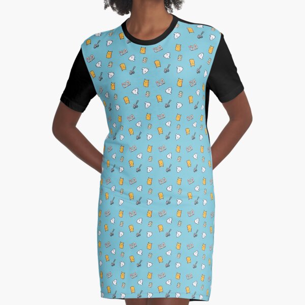 Infinite Cat and Meringue - TURQUOISE Graphic T-Shirt Dress