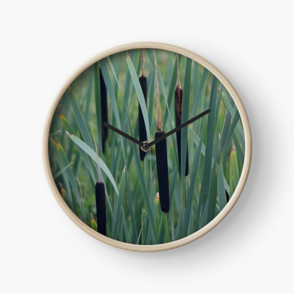 Green rushes texture botanical Clock