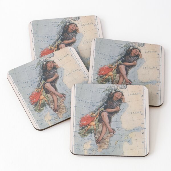 Item preview, Vintage Illustrative Map of Scandinavia (1912) designed and sold by BravuraMedia.