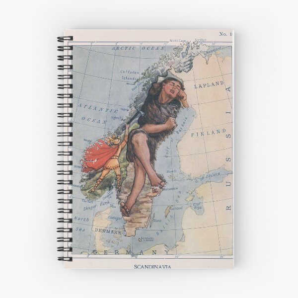 Item preview, Vintage Illustrative Map of Scandinavia (1912) designed and sold by BravuraMedia.
