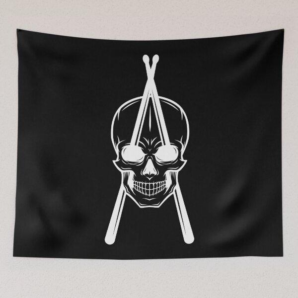 Item preview, Skull With Drumsticks Cross For Drummers designed and sold by playloud.