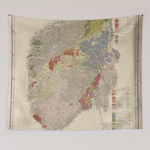 Item preview, Vintage Geological Map of Norway (1878) designed and sold by BravuraMedia.