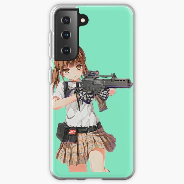 Sweet anime girl with a gun. Real anime princess with Heckler Koch G36 assault rifle. | Manga, chibi. Samsung Galaxy Soft Case