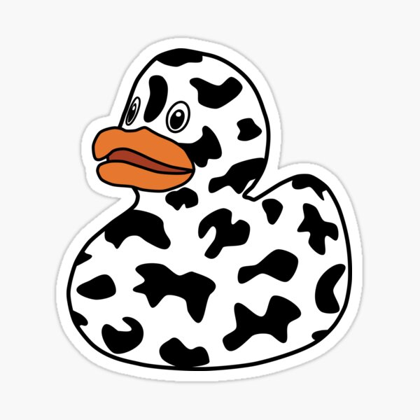 Item preview, cow print rubber duck designed and sold by ordainedegg.