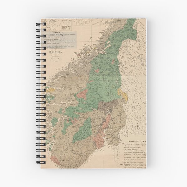 Item preview, Vintage Geological Map of Norway (1849) designed and sold by BravuraMedia.