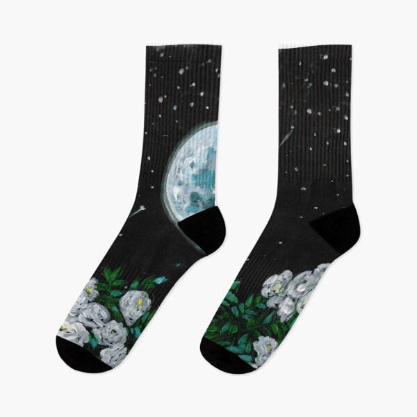 Item preview, Moon night with roses, stars and romantic space. designed and sold by Colibri77.
