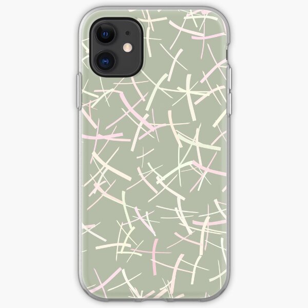 Chaos Crosses In Sage Green, Cream and Pink | Pattern iPhone Soft Case
