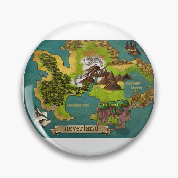 Item preview, Neverland Map - Horizontal designed and sold by Superdillin.