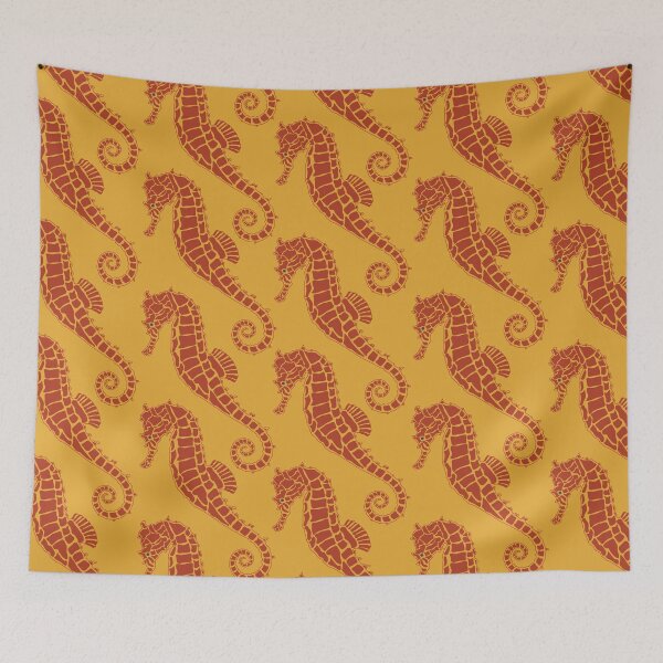 Item preview, Warm Yellow and Brown Seahorse Design designed and sold by RhubarbMyrtle.