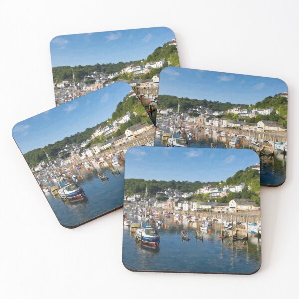 Item preview, Looe River Cornwall With Boats Moored on Calm Summer Day designed and sold by acceleratorhams.