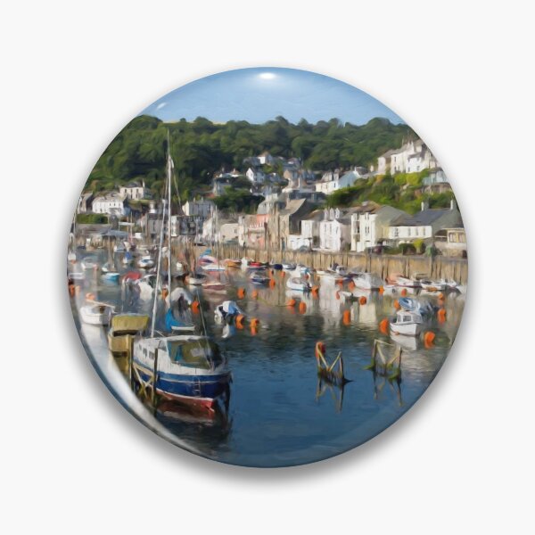 Item preview, Looe River Cornwall With Boats Moored on Calm Summer Day designed and sold by acceleratorhams.