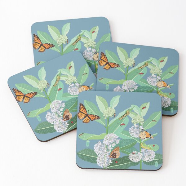 Item preview, Monarch butterflies and milkweed designed and sold by Jedi-Artist.